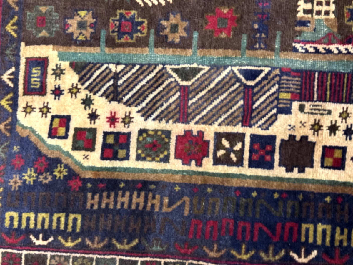 Balouch Rug 3x5, Afghan Carpet, City Pictorial - Jewel Rugs, view 4