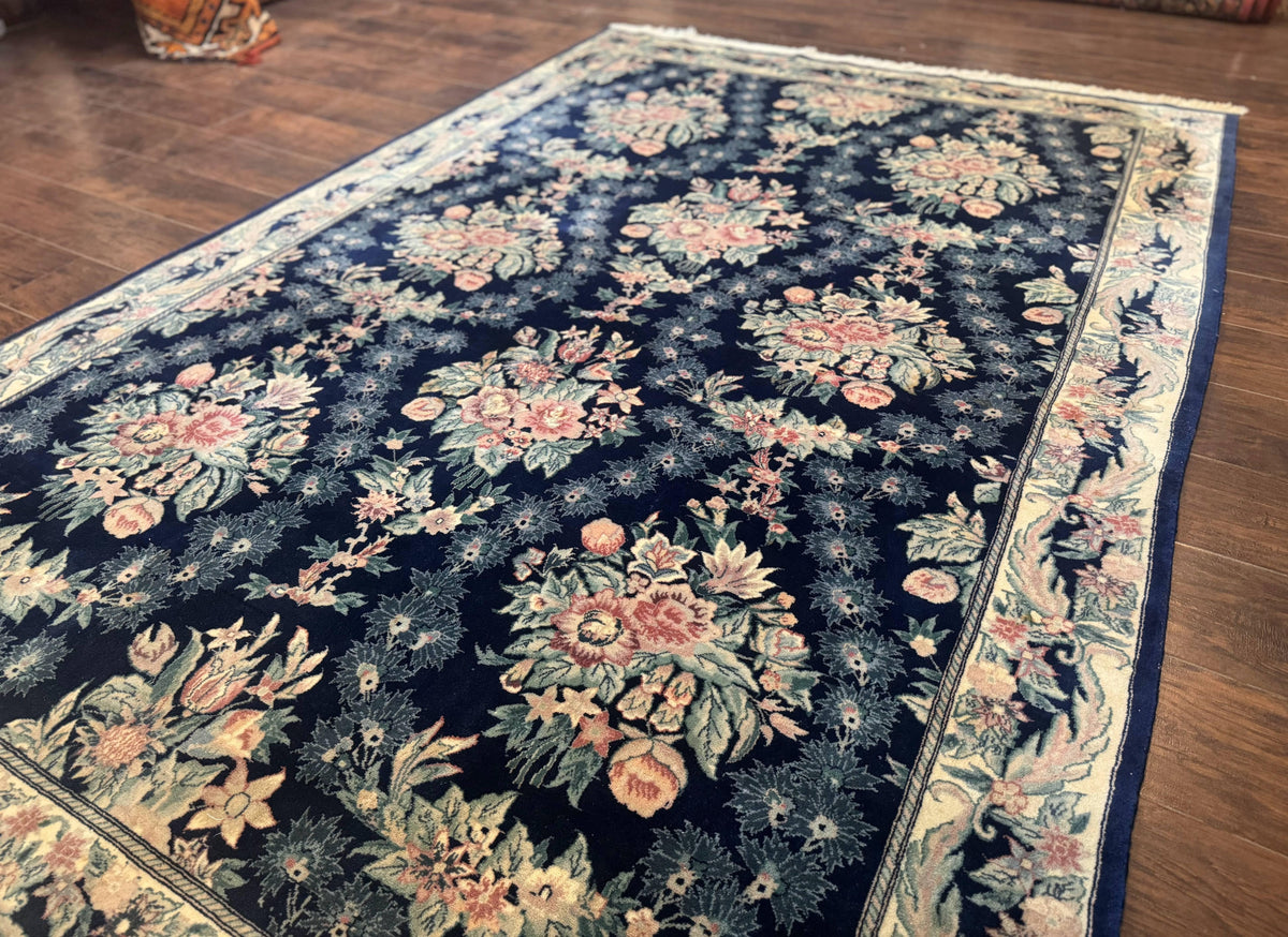 Sino Persian Rug 6x9, Navy Blue, Floral - Jewel Rugs, view 3