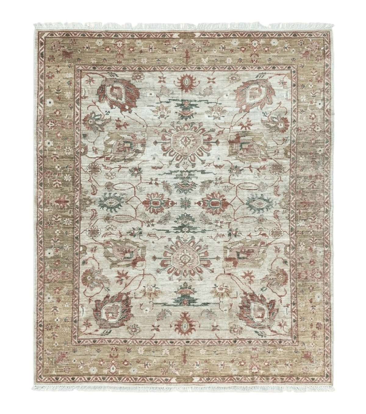 Turkish Oushak Rug 8x10, Hand Knotted Wool Turkish Oushak Carpet 8 x 10 ft, Farmhouse Rug, Neutral Colors, Vintage Handmade Turkish Area Rug - Jewel Rugs