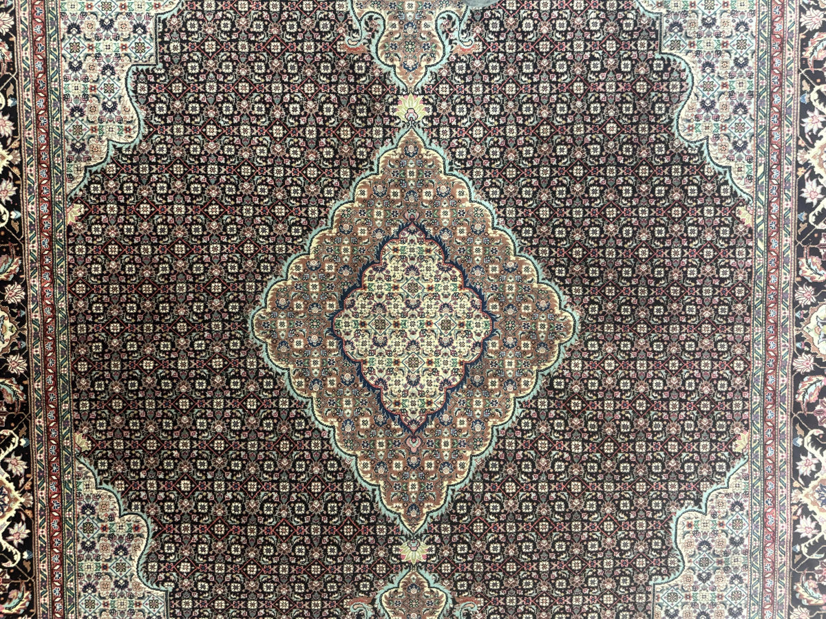 Sino Persian Rug 6x9, Herati Very Fine 400 KPSI, Black - Jewel Rugs, view 5