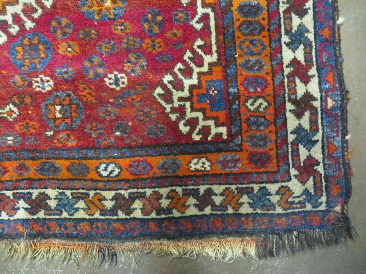 4' X 7' Antique Handmade Tribal Turkish Wool Rug Nice - Jewel Rugs, view 10