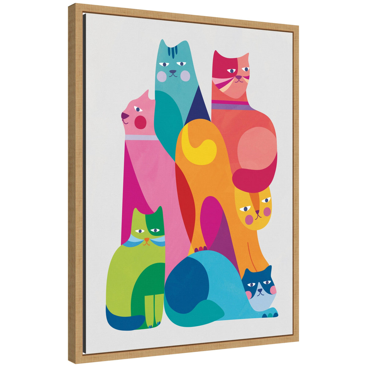 Modern Abstract Cats by Rachel Lee Framed Canvas Wall Art Print