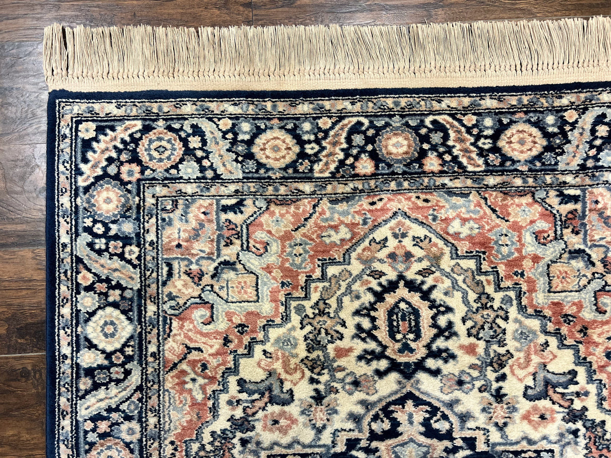Karastan Blue Heriz Rug #748, Vintage Wool Karastan Carpet 4.3 x 6, Discontinued Original 700 Series Karastan Area Rug - Jewel Rugs, view 7