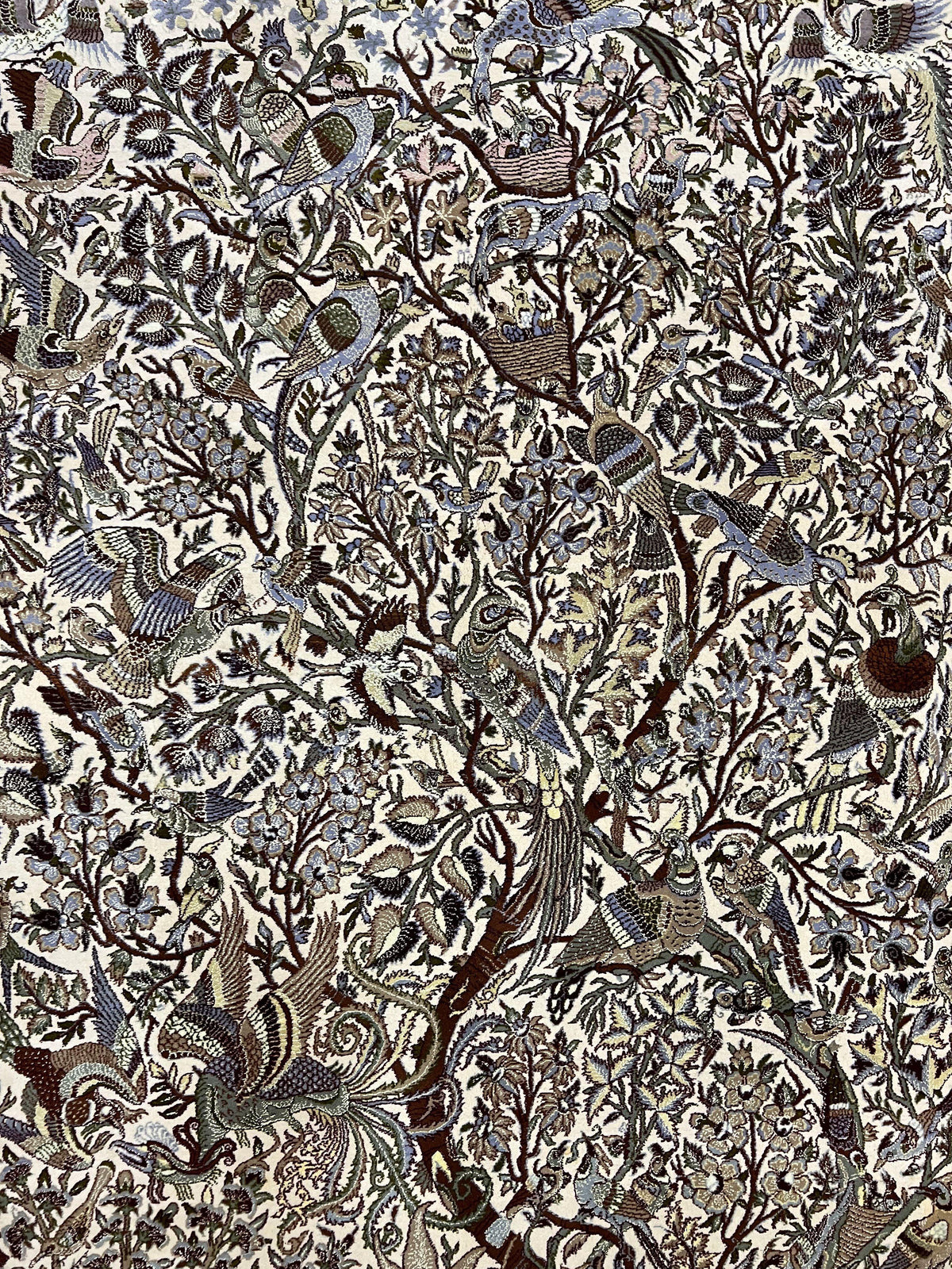 Persian Isfahan Rug 5x8 - Tree of Life, Animal Pictorials, Kork Wool & Silk - Jewel Rugs, view 12