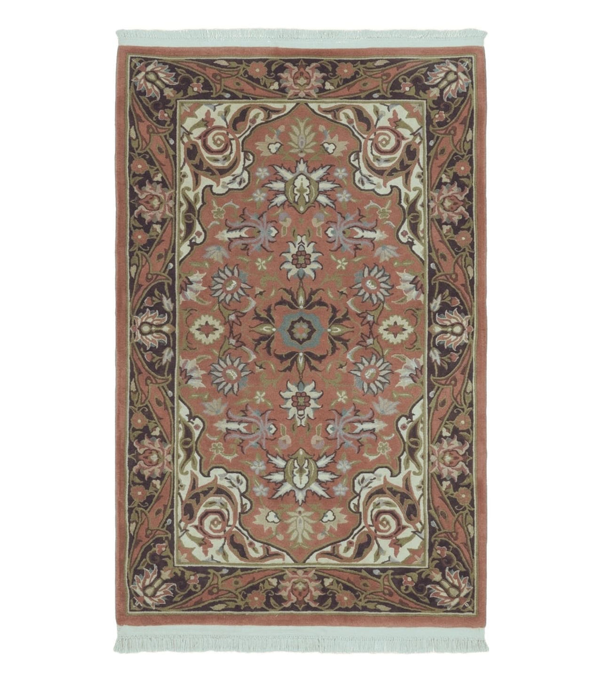 Chinese Wool Rug 3x5 Vintage Handmade Oriental Carpet Floral Medallion - Jewel Rugs