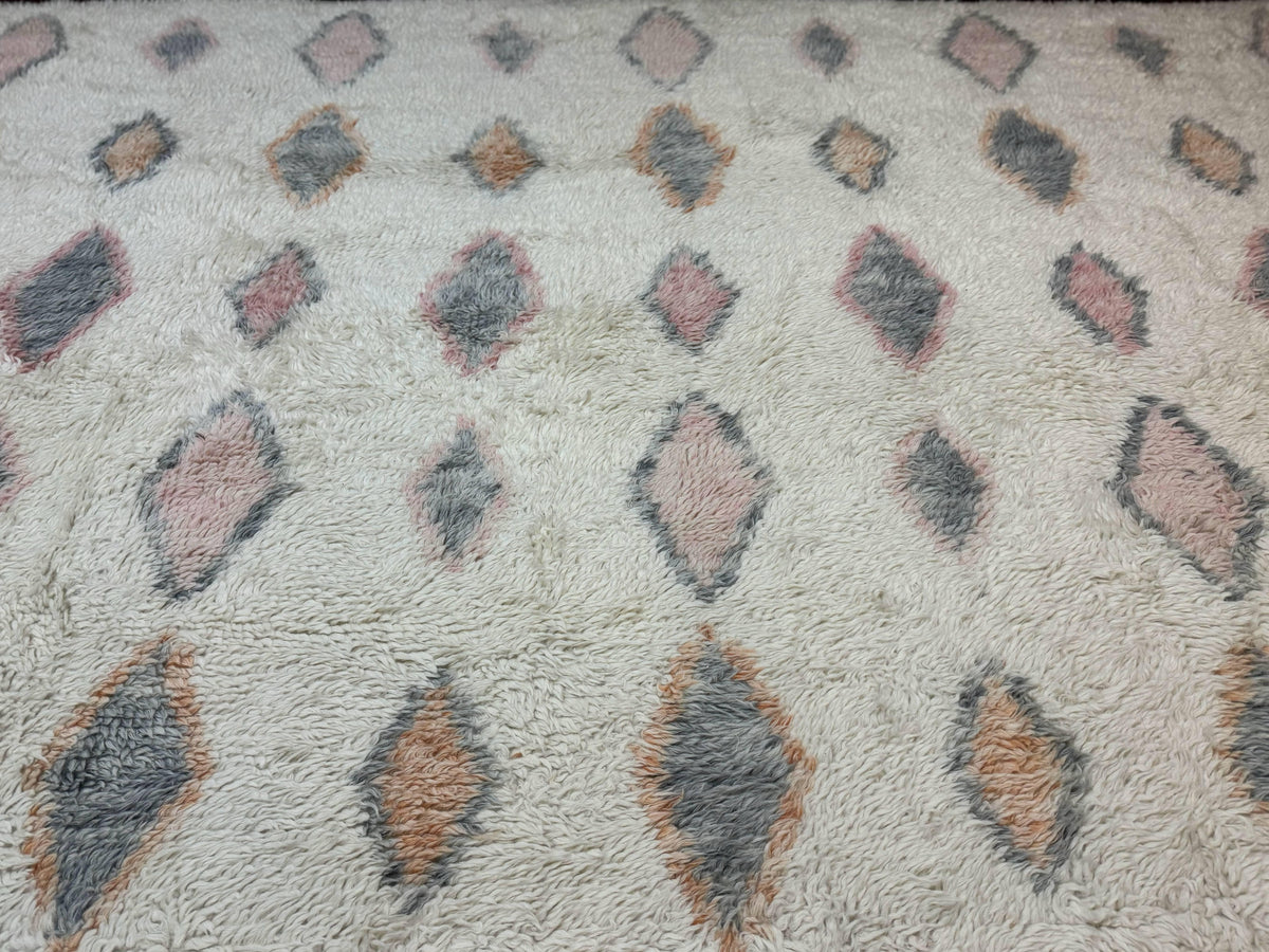 Large Modern Contemporary Indian Shag Rug 11x14, Ivory, Handmade Wool Carpet - Jewel Rugs, view 5