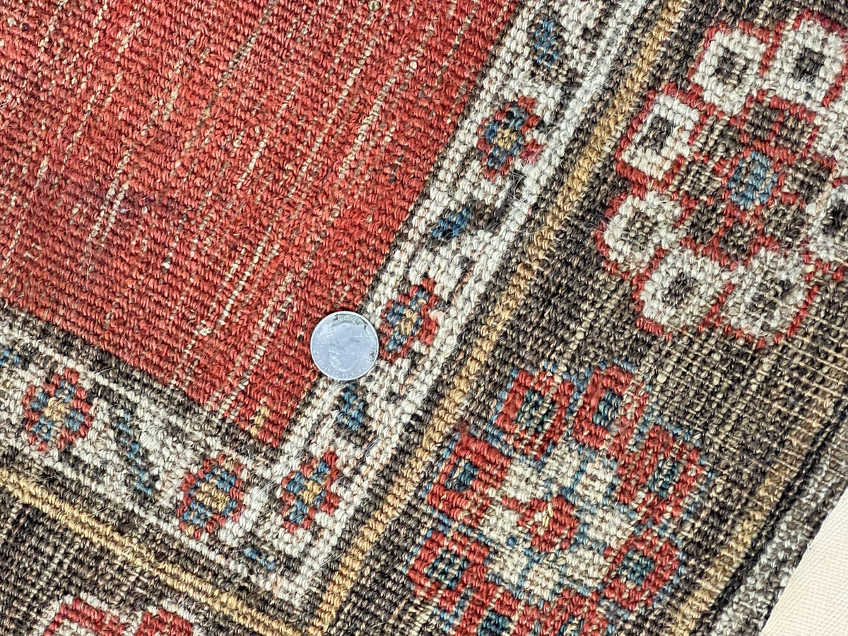 Antique Persian Bidjar Rug 4x8, Triple Medallions, Handmade Oriental Carpet, 1920s Rug, Wool Rug, Red - Jewel Rugs, view 11