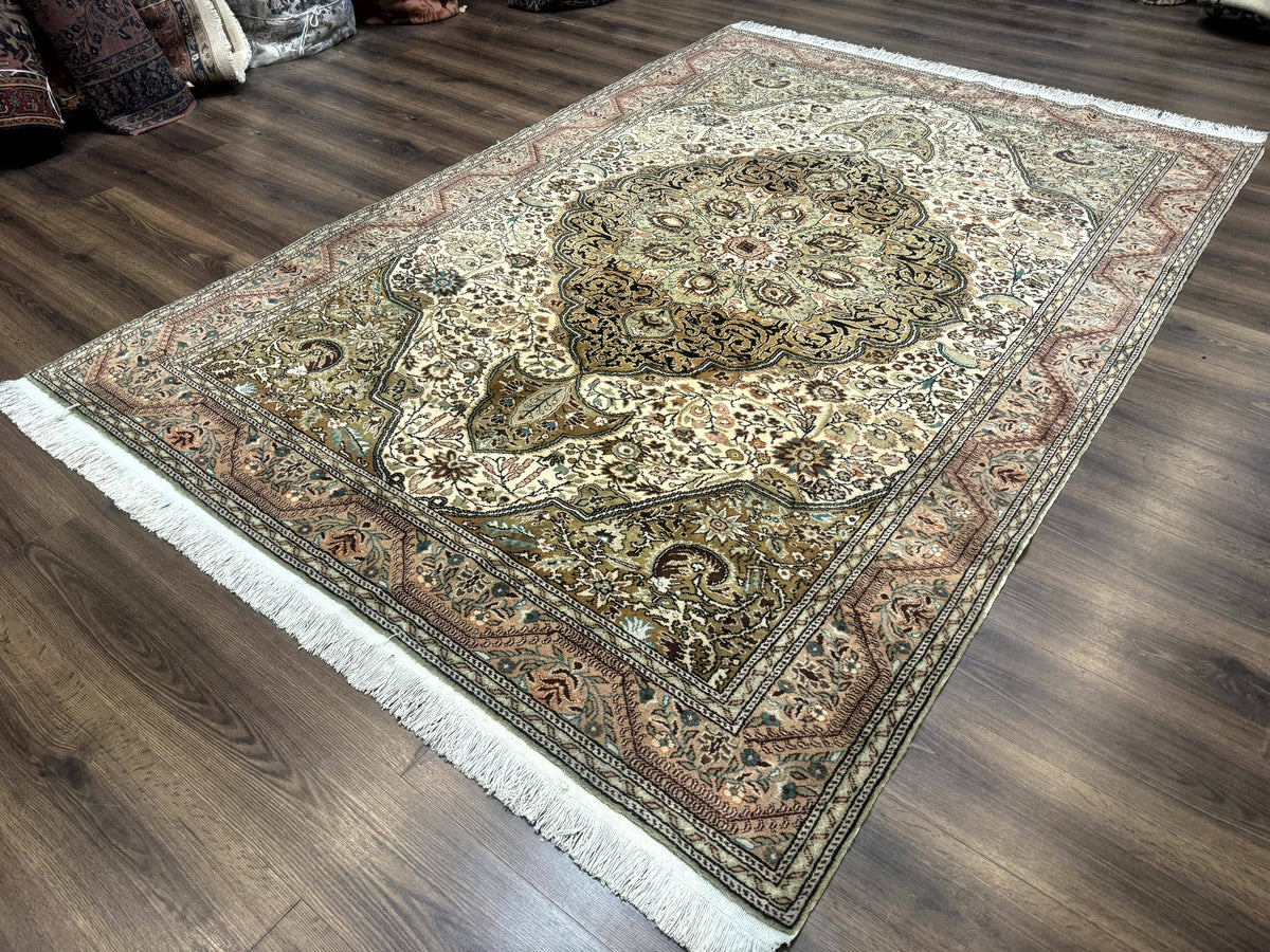 Turkish Sivas Rug 6x9, Floral Medallion, Vintage Handmade Wool Carpet - Jewel Rugs, view 2