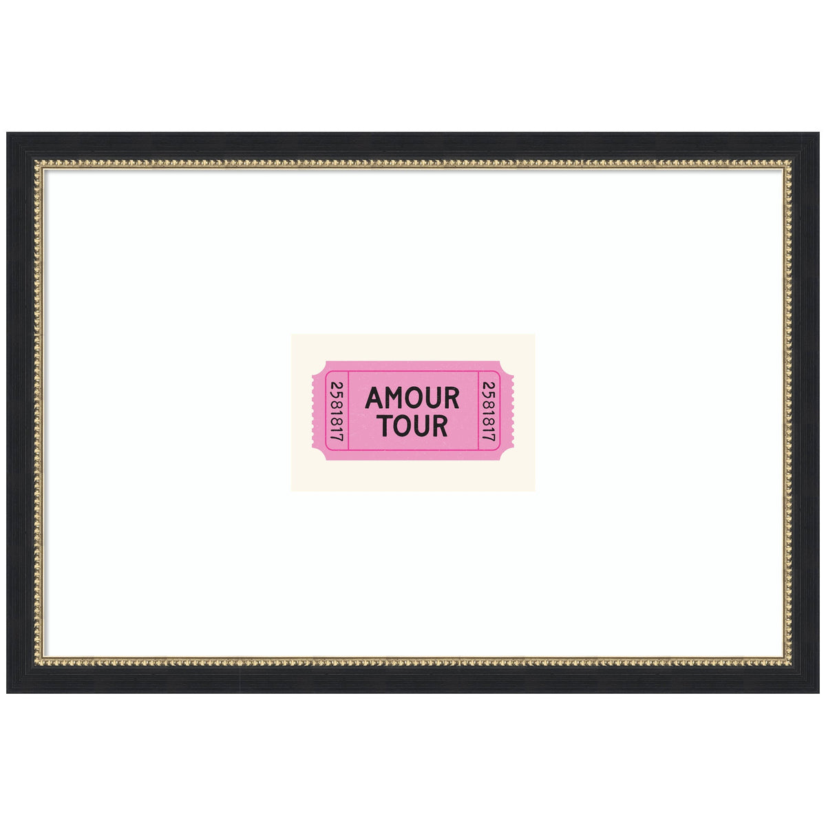 Pink Poster Retro Ticket Print, Amour Tour Dopamine Decor, Girly Wall Art, Trendy French Poster by Lucky Guava Framed Wall Art Print
