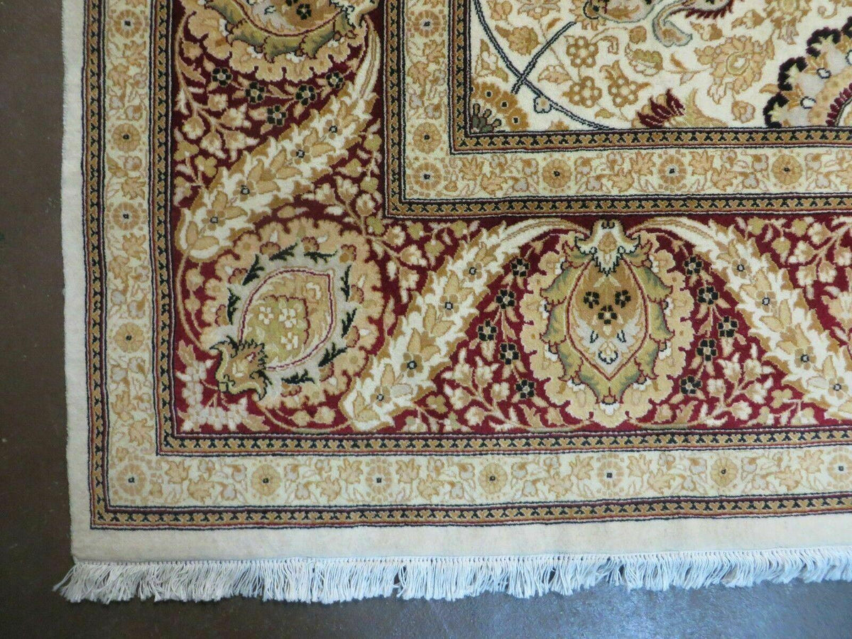 9' X 12' Vintage Handmade Wool Rug Pakistani Floral Design Nice Vegetable Dye - Jewel Rugs, view 8