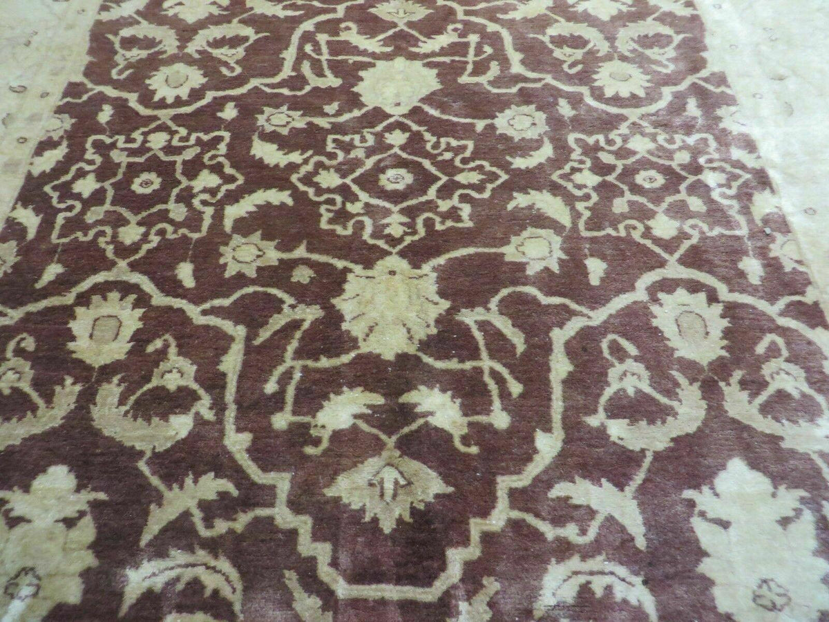 7' X 10' Vintage Fine Handmade Pakistan Peshawar Chobi Floral Wool Rug Vegy Dye - Jewel Rugs, view 13
