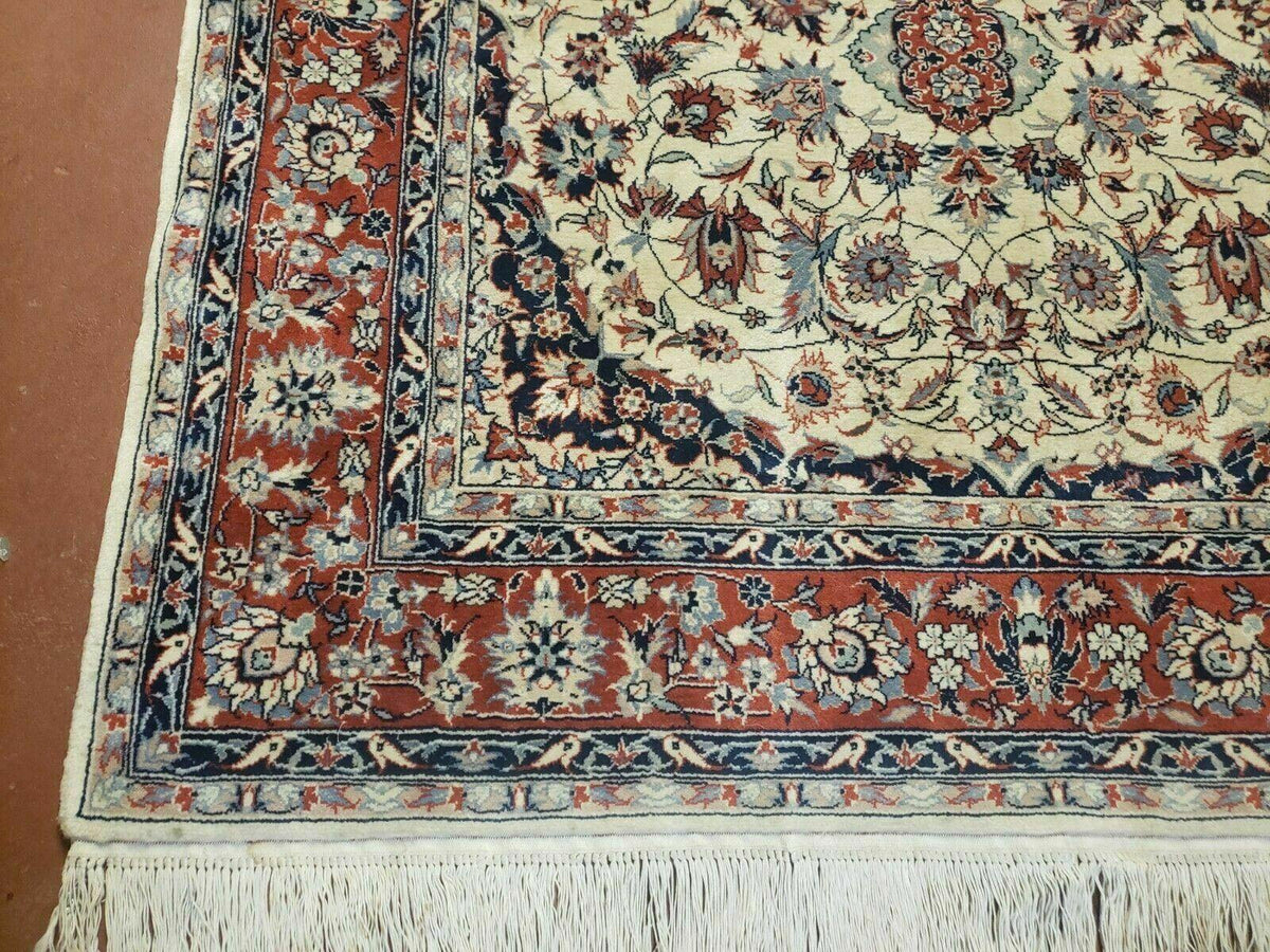 4' X 6' Handmade Ultra Fine Chinese Floral Oriental Wool Rug Hand Knotted Beige - Jewel Rugs, view 8