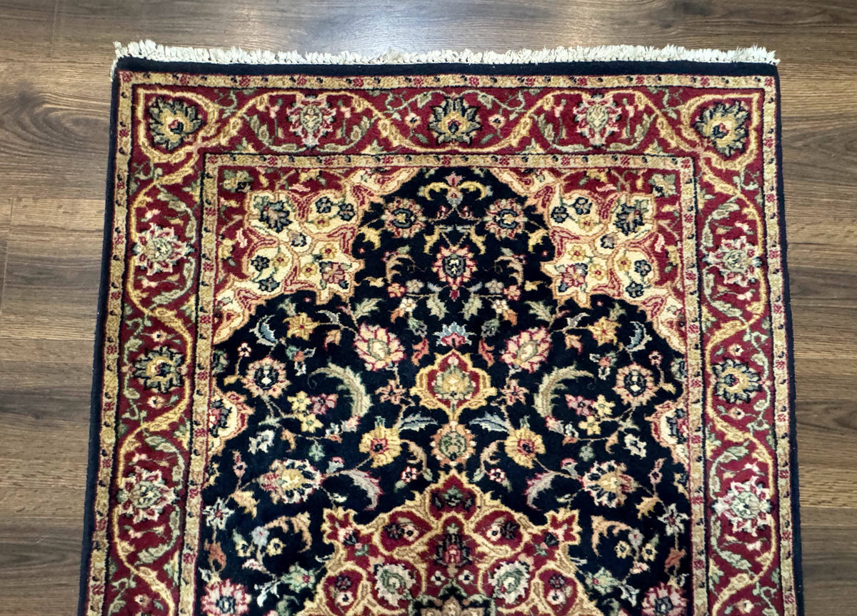 Pak Persian Sarouk Rug 3x5, Navy Blue and Red - Jewel Rugs, view 4