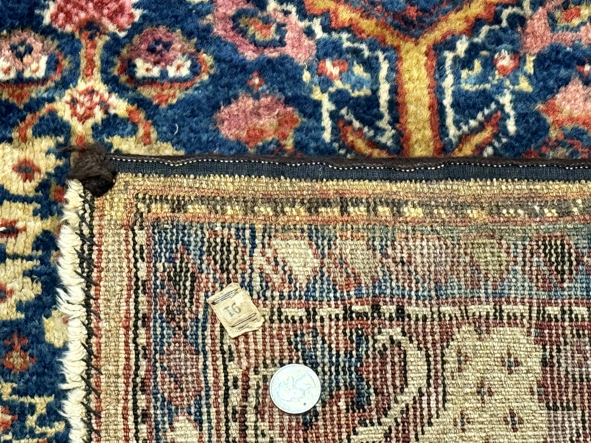 Antique Persian Rug 4x7, Blue and Red Malayer Carpet, Rare - Jewel Rugs, view 11