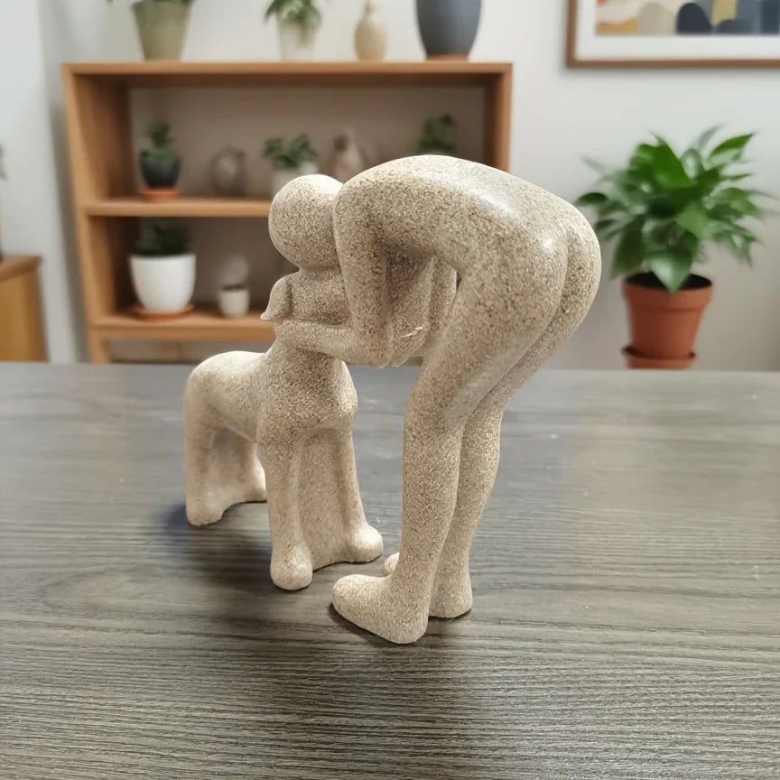 1 Creative Dog Sculpture Home Decor, Adorable for Man and Dog Statue Decoration, Suitable for Office, Living Room, Bedroom, Family, Pet Lover's Memory Gift