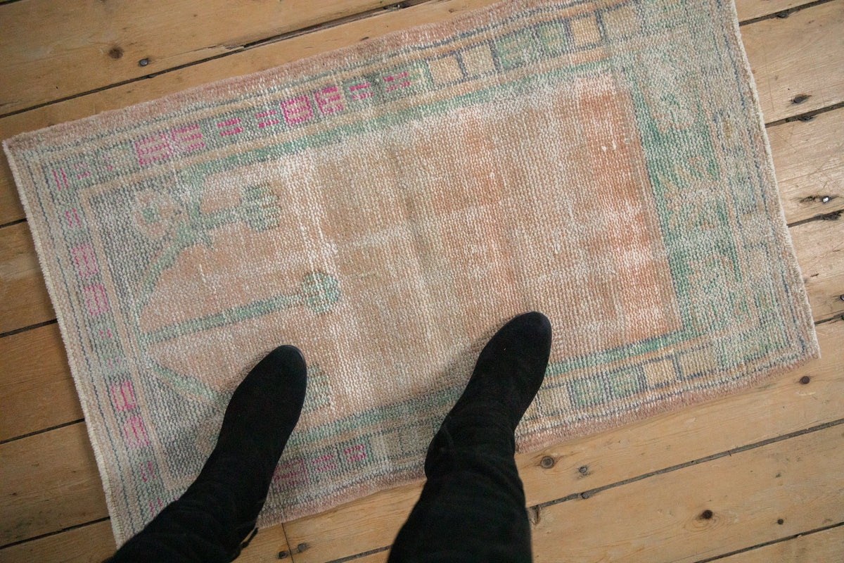 2x3 Vintage Distressed Oushak Rug Mat