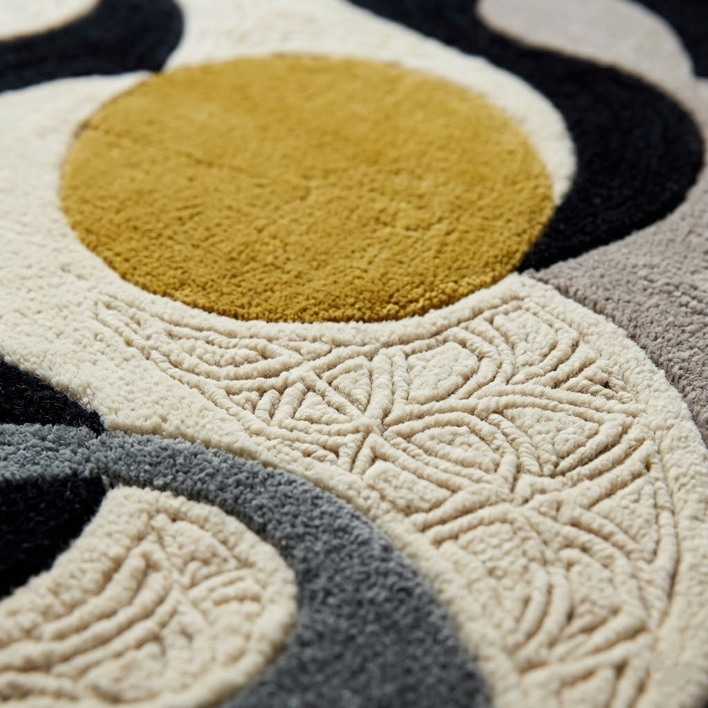 Abstract Modern Hand Tufted Wool Rug | Contemporary Art Area Rug — 2x3 ft'