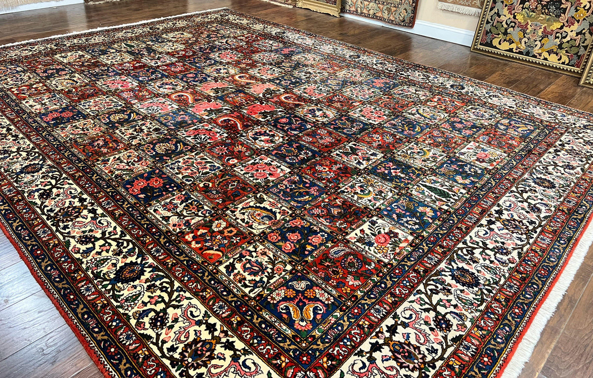 Persian Bakhtiari Rug 10x14, Multicolor Khesti Panel Design - Jewel Rugs, view 11