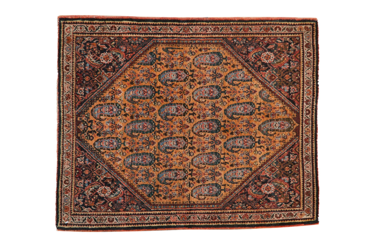 2x2.5 Vintage Fine Sarouk Square Rug Mat