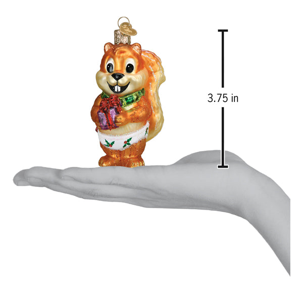 Silly Christmas Squirrel Ornament