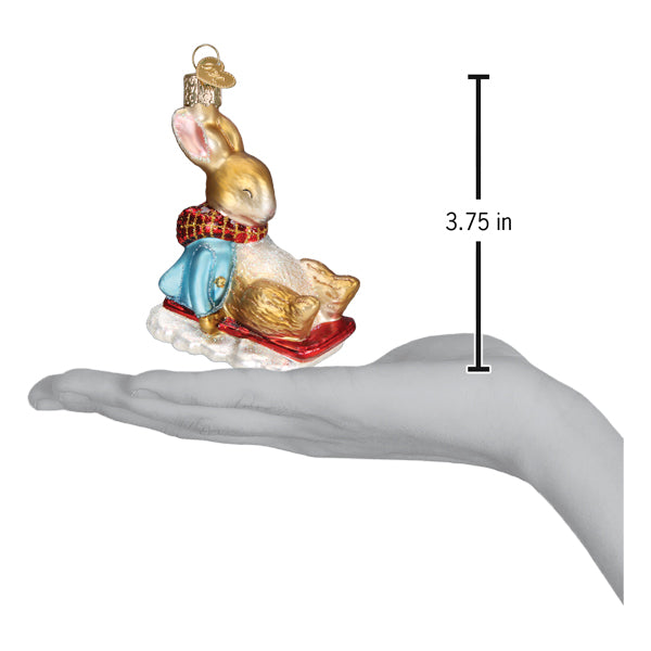 Peter Rabbit On Sled Ornament
