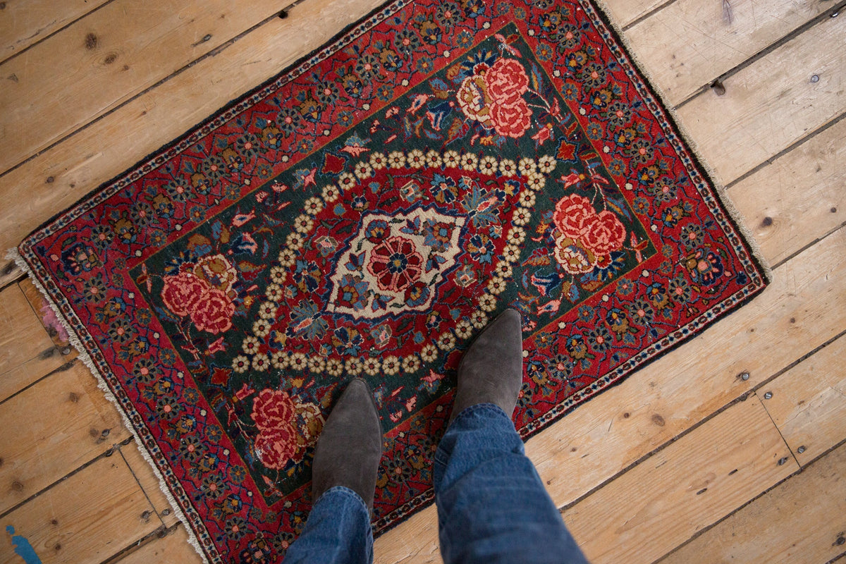 2x3 Vintage Fine Kashan Rug Mat