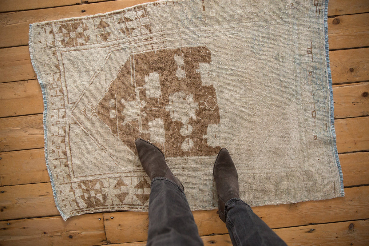 3x4 Vintage Distressed Oushak Square Rug