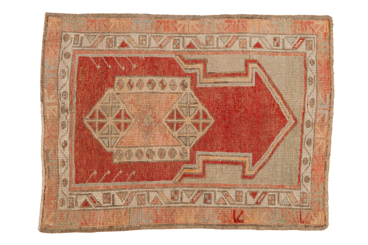 2.5x3 Vintage Distressed Oushak Square Rug