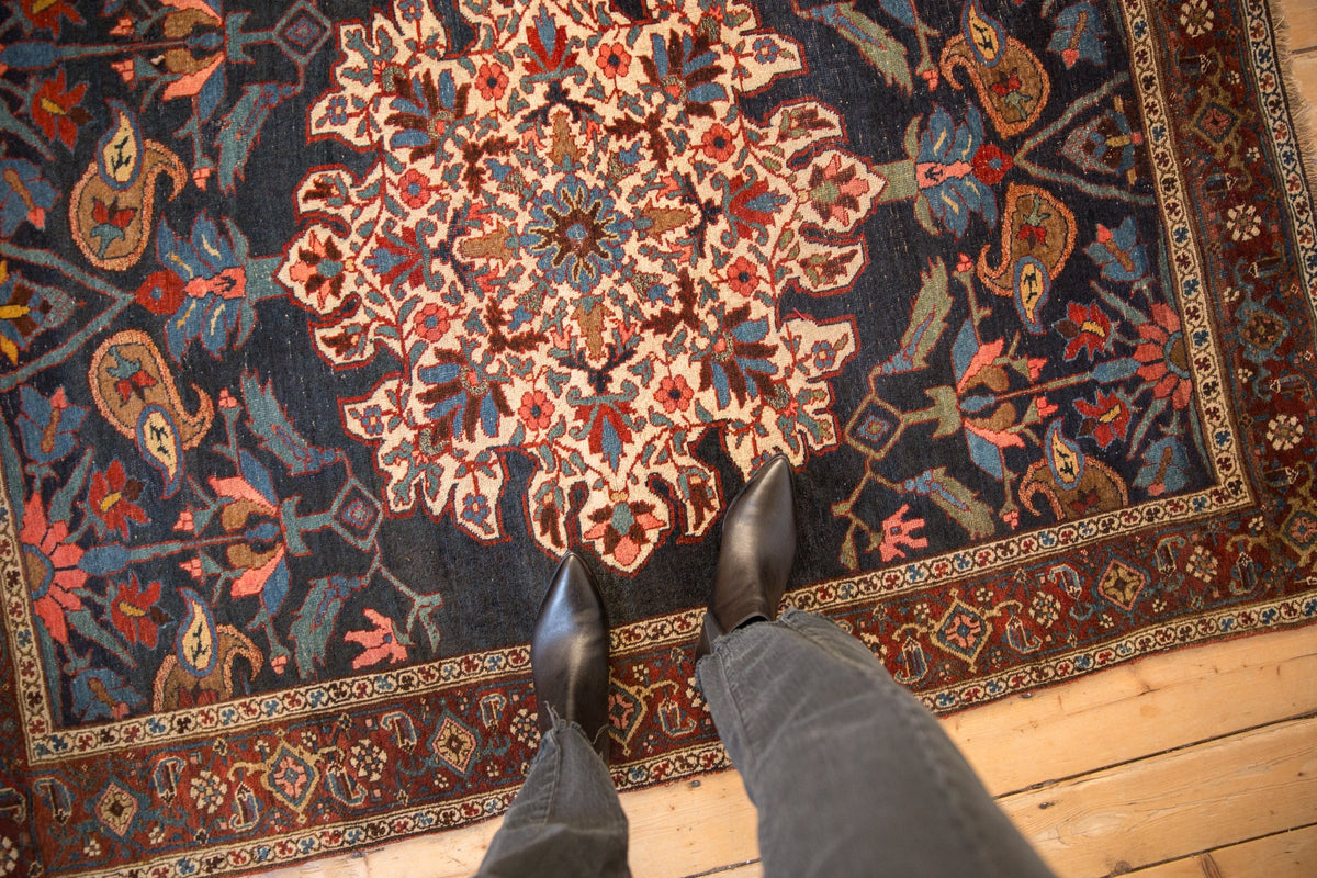 4.5x6 Antique Kurdish Bijar Rug