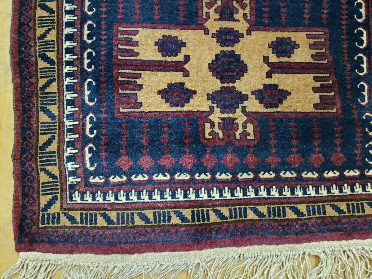 3' X 4' Vintage Handmade Balouchi Balouch Tribal Wool Rug Nice - Jewel Rugs, view 8