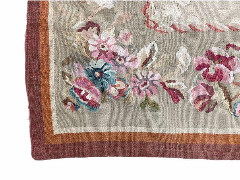 9x13 Needlepoint Carpet, French Design Rug, Hand-Knotted, Brand New Needlepoint Rug 9 x 13, English French European Style, Beige Floral - Jewel Rugs, view 7