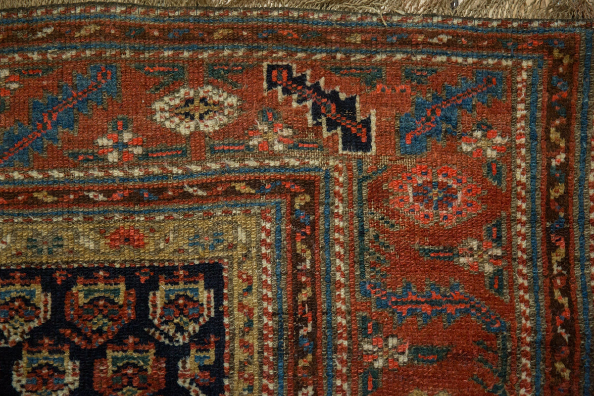 4x6 Antique Kurdish Hamadan Rug