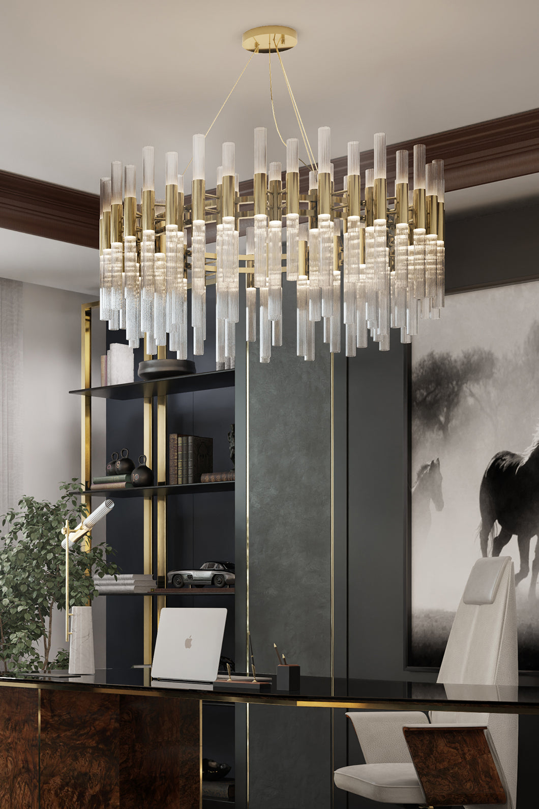 Waterfall Round Suspension Light by Luxxu – view 3