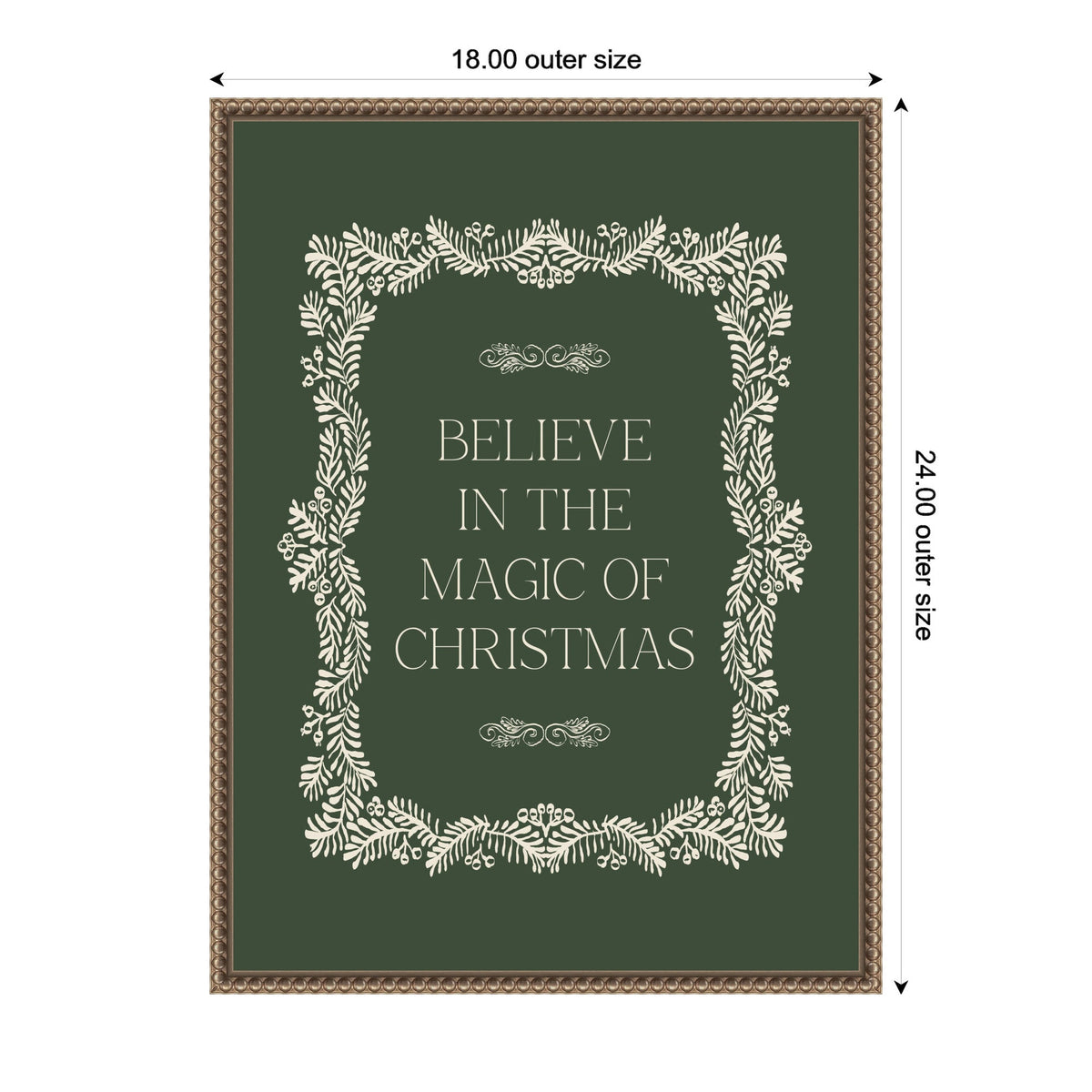 Christmas Magic Green by Kikiandnim Framed Canvas Wall Art Print