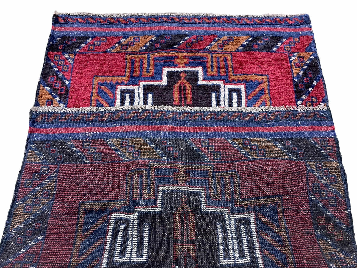 3 X 5 Vintage Handmade Tribal Wool Rug Balouchi Rug Afghan Rug Red Beige Nice - Jewel Rugs, view 11