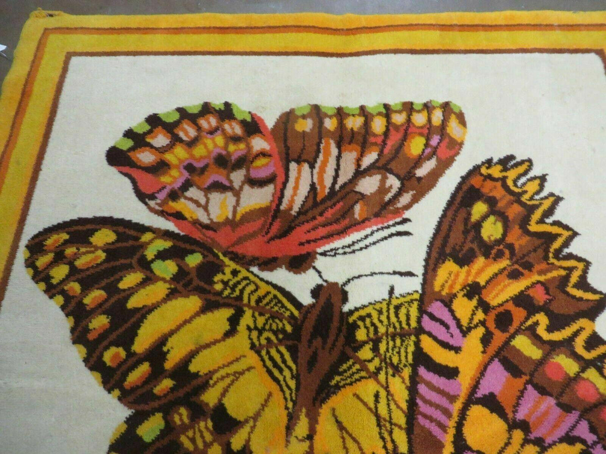 4' X 6' Tartare Modern Hand Knotted Spainsh Wool Rug Butterfly Getting Wings Nice - Jewel Rugs, view 4