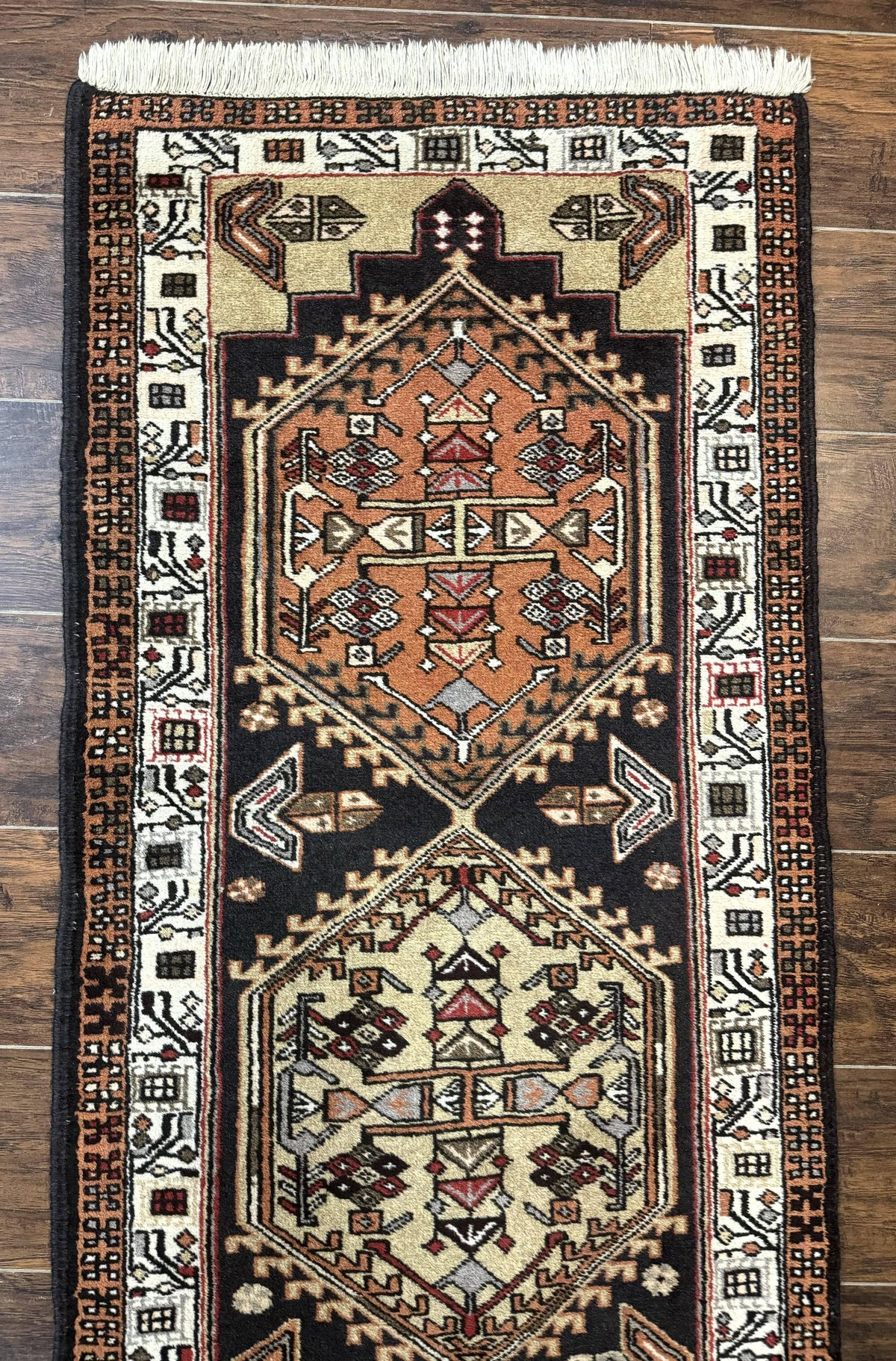 Persian Tribal Runner Rug 2.4 x 9.4, Geometric Medallions, Sarab Runner - Jewel Rugs, view 4