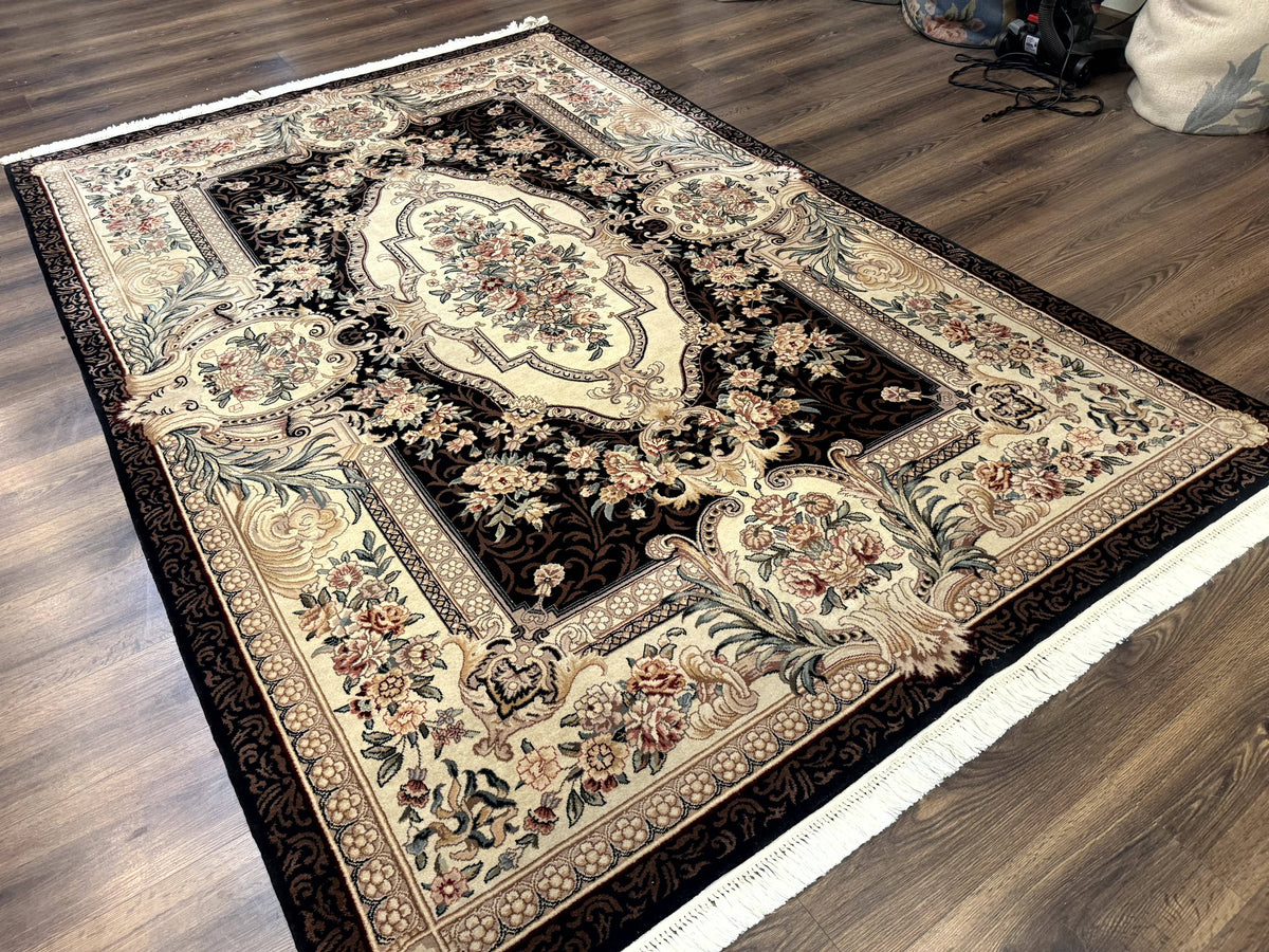 Aubusson Rug 6x9, European Design, Fine 170 KPSI, Elegant Carpet - Jewel Rugs, view 12
