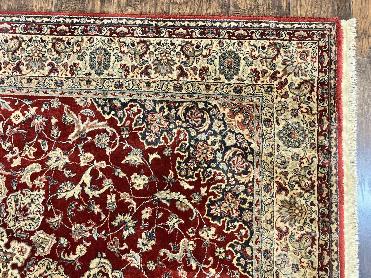 Couristan Rug 5.6 x 8, Floral Medallion, Dark Red Cream, Belgium Power Loomed Rug, Taj Mahal Rug, Vintage Oriental Wool Carpet - Jewel Rugs, view 6