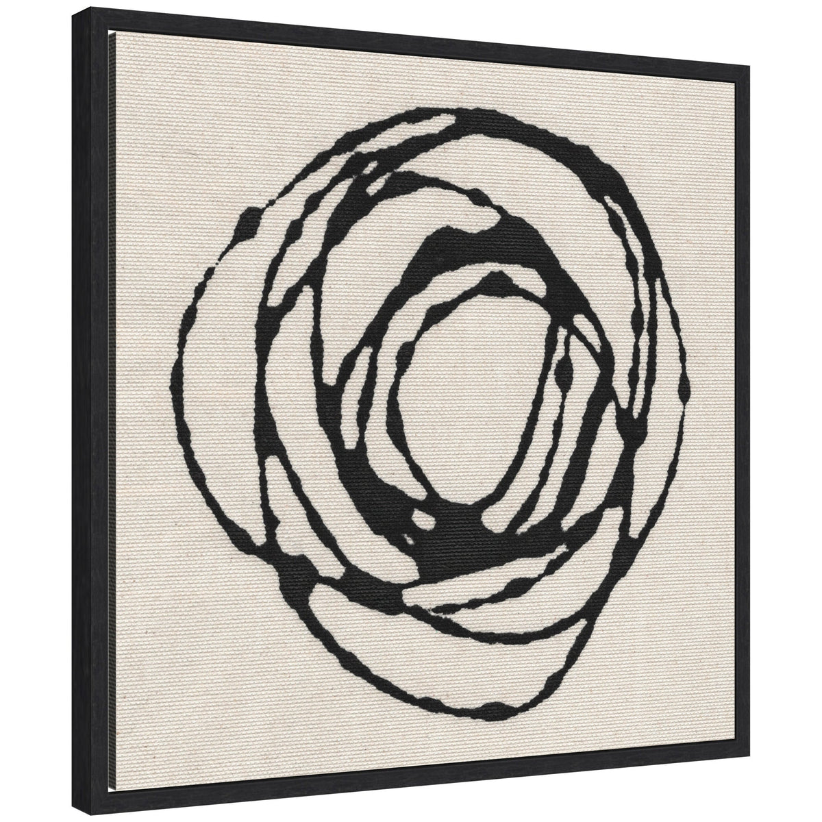 Sylvie Flowing Circle Abstract Framed Canvas by The Creative Bunch Studio