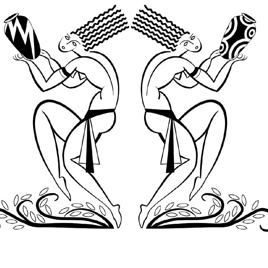 CUSTOM ART DECO LES DANSEURS WALLPAPER Black/White by Art Decor Designs image 0