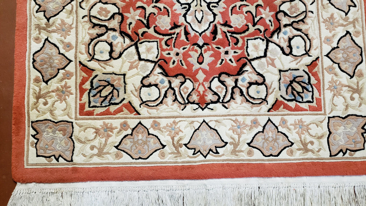3x5 Red Chinese Plush Rug, Hand Knotted Soft Wool Carpet, Medallion Rug, Fine Vintage Rug, 120 Line, Small Area Rug - Jewel Rugs, view 8