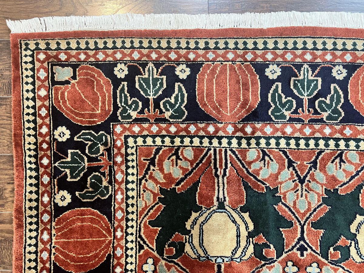 Indo Persian Bidjar Rug 8x10, Red and Black, Handmade Vintage Wool Carpet - Jewel Rugs, view 7