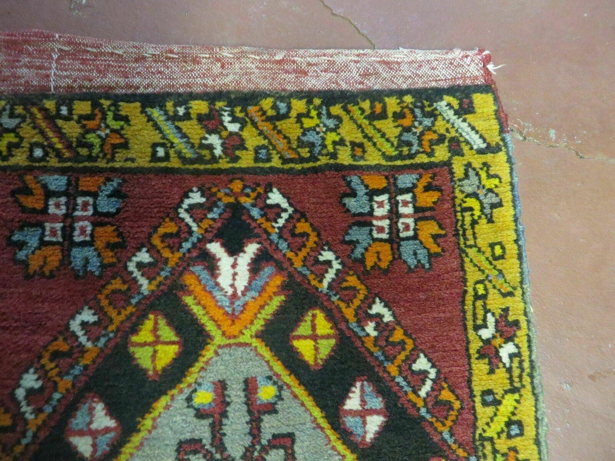 19" X 42" Antique Handmade Turkish Colorful Oushak Oshak Yastik Wool Rug Mat - Jewel Rugs, view 8