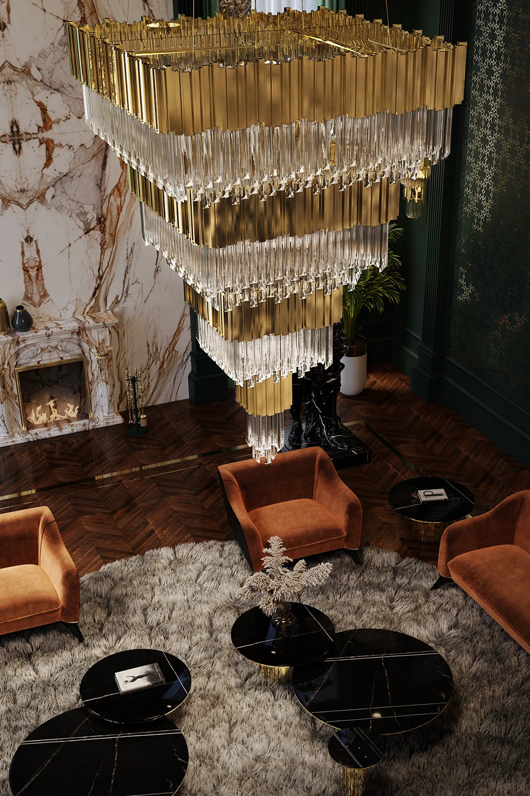 Empire Square Chandelier by Luxxu – view 2