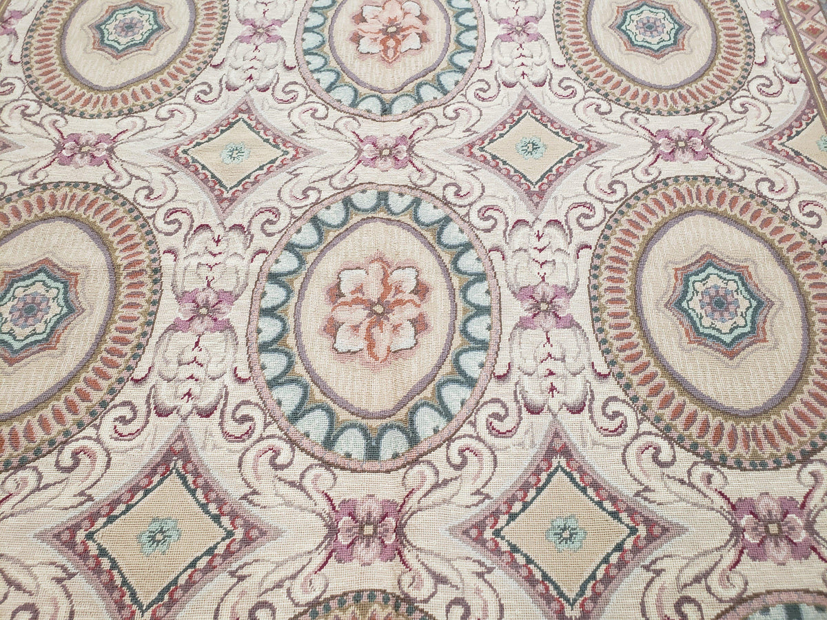 New Needlepoint Rug, 6x9 Needlepoint Carpet, Flatweave Rug, Vicotorian French European English Decor, Elegant Rug for Living Room, Handmade - Jewel Rugs, view 5