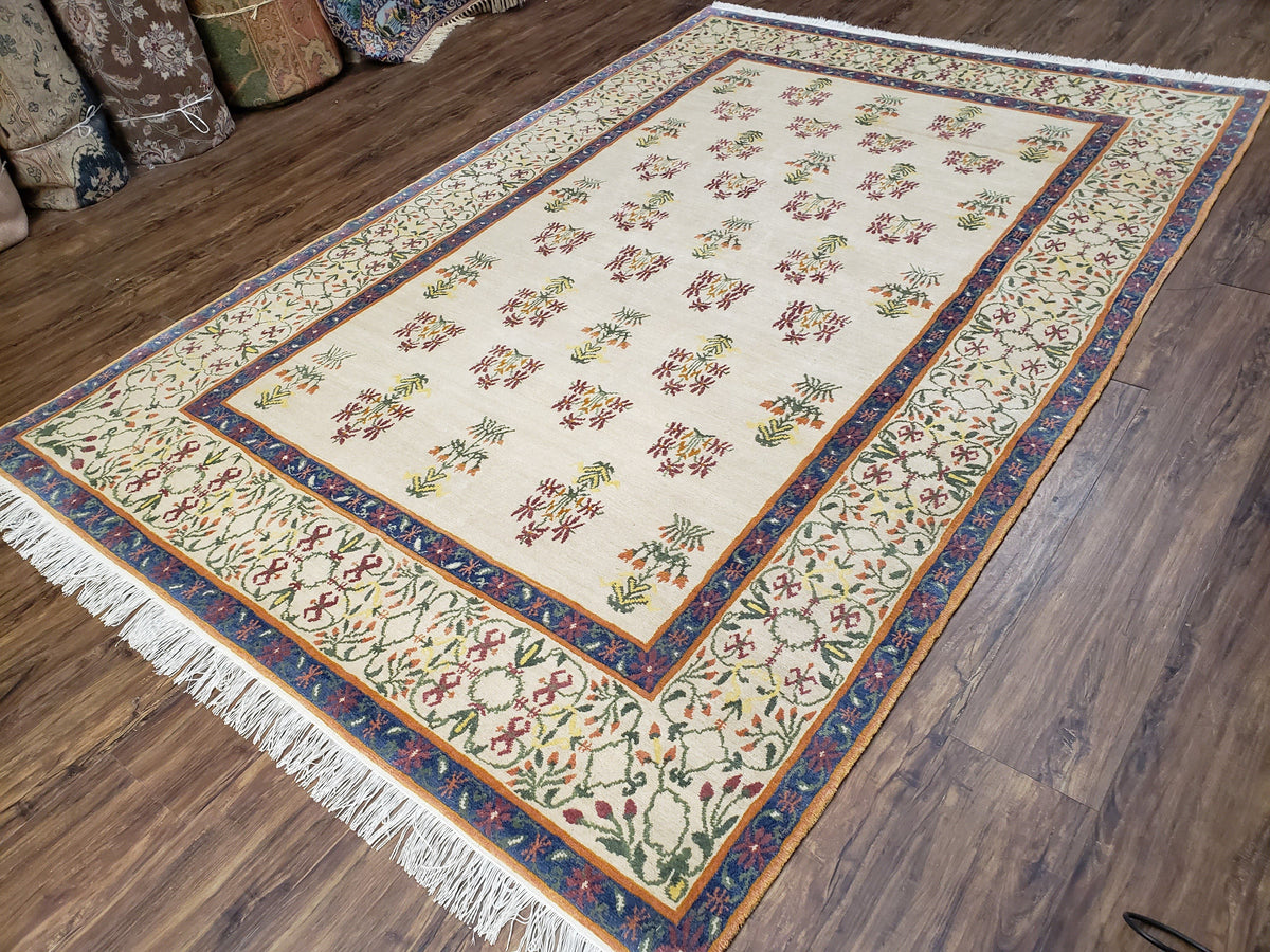 Tufenkian Rug 5.9 x 8.6, Tibetan Nepalese Rug, Hand Knotted, Soft Shiny Wool, Repeated Motifs, Contemporary Modern, Area Rug 6x9, Vintage - Jewel Rugs, view 3