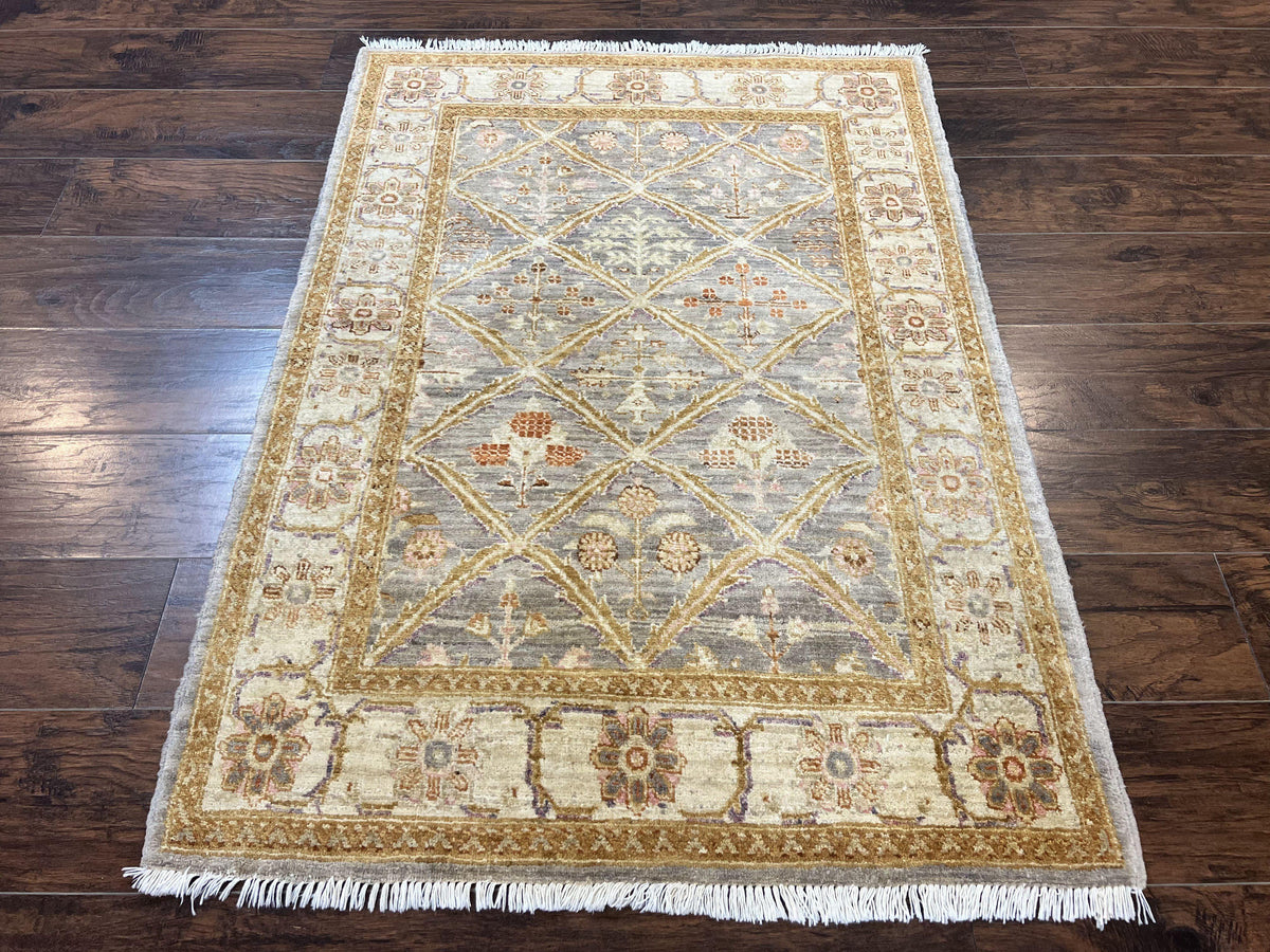 Pakistani Peshawar Rug 3.6 x 5, Safavieh Wool Handmade Hand Knotted Vintage Rug, Panel Design Oriental Carpet, Pair C - Jewel Rugs, view 2