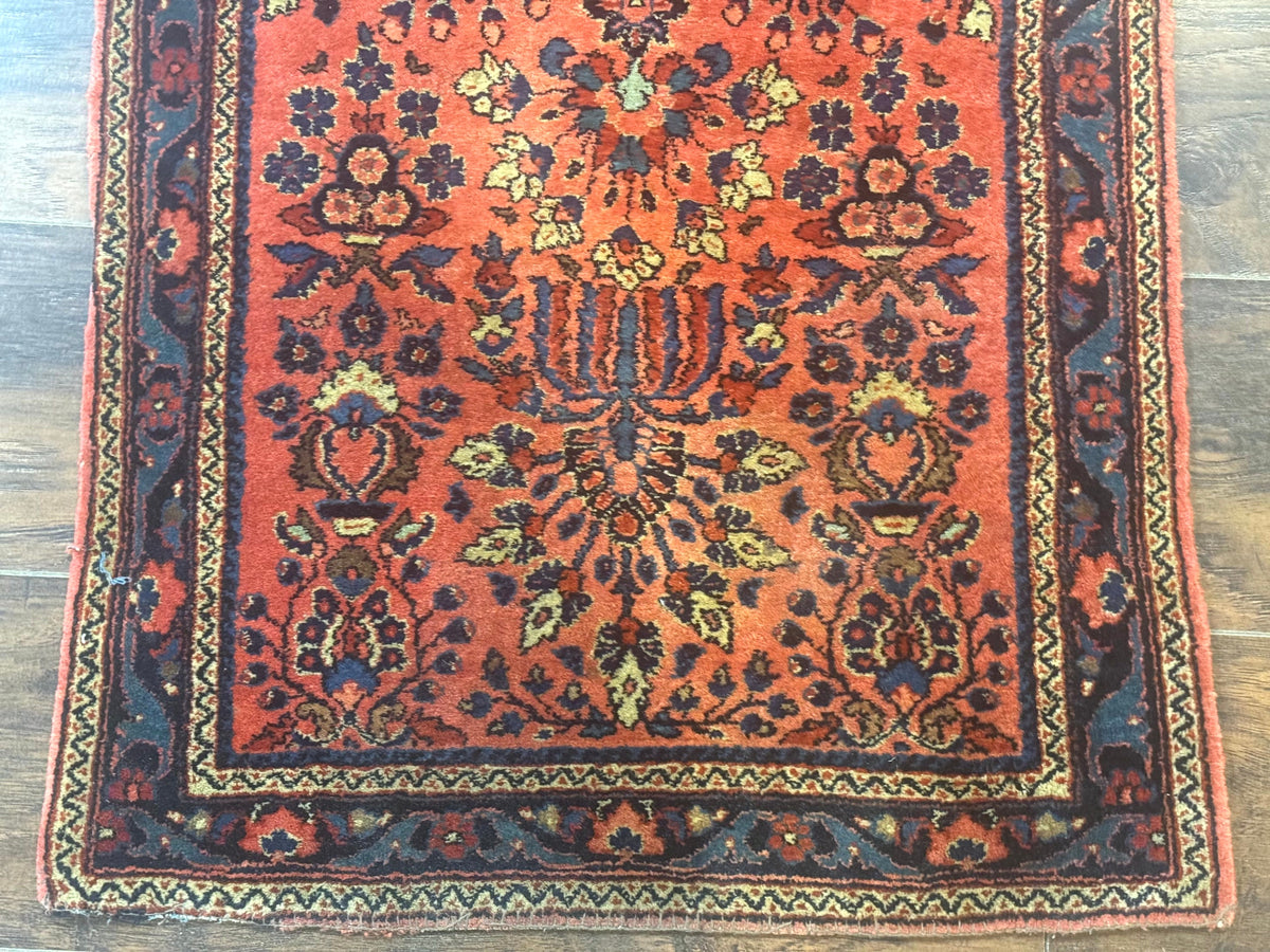Antique Persian Sarouk Rug 2x4, Red, Fine 260 KPSI - Jewel Rugs, view 6