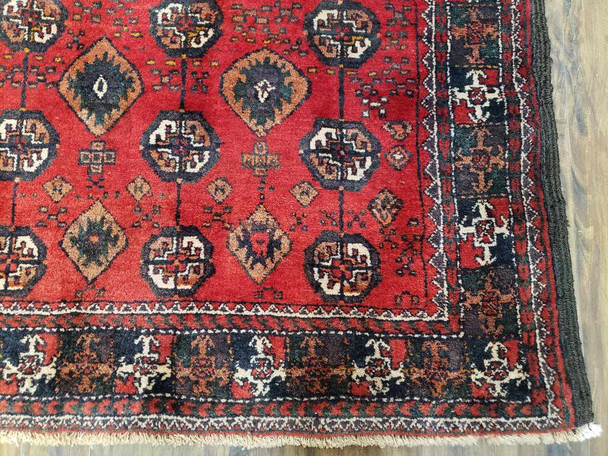 4 x 8 Handmade Baluch Afghan Turkoman Tribal Wool Rug Organic Dyes 8x4 Carpet - Jewel Rugs, view 8